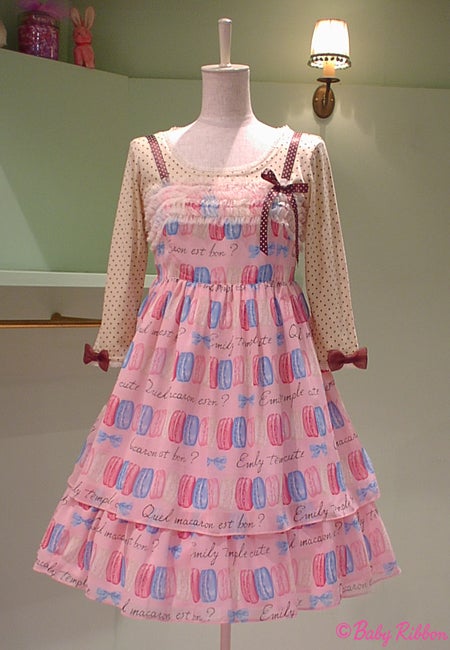Emily Temple cute マカロン柄ワンピース 半袖 Macaron Print Sleeveless OP by Emily Temple Cute
