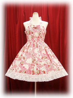 BABY,THE STARS ストロベリーレターズ柄スカート Strawberry Letters Print Shirring Princess JSK by Baby, the Stars