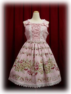 クロスローズプリントJSK ピンク BABY,THE STARS SHINE Cross Rose Print JSK I by Baby, the Stars Shine Bright