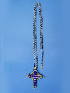 Blue Jewel Cross Pendant by Moi-même-Moitié