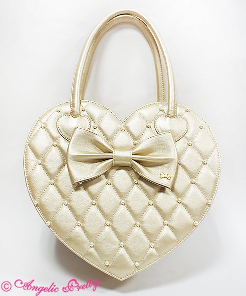 Angelic Pretty ハートバッグ ゴールド Lady Heart Quilted Bag by Angelic Pretty