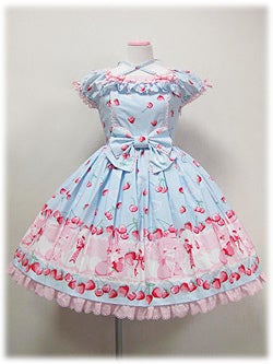 Angelic Pretty Cherry Berry Bunny オーバーニー Cherry Berry Bunny OP by Angelic Pretty
