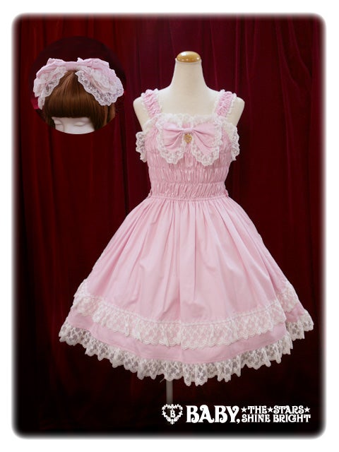 Shirring Princess JSK and Head Bow Set by Baby, the Stars Shine Bright