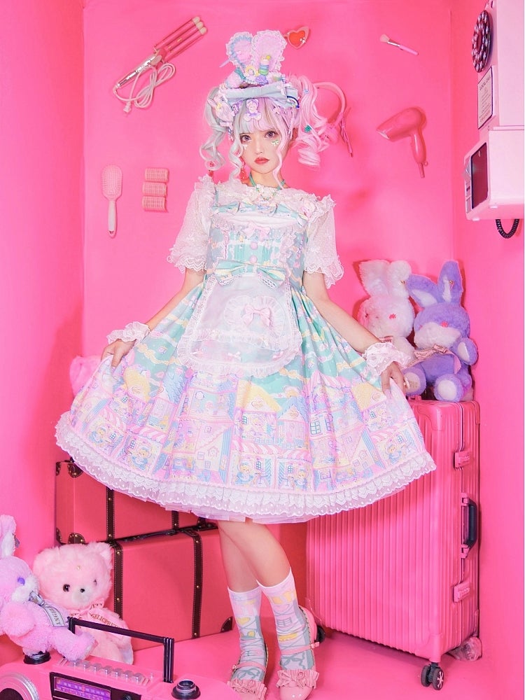 CC Cat ~ Rainbow Doll House JSK by Chinese Indie Brand