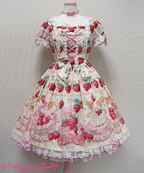 Angelic Pretty strawberry whip シロ Strawberry Whip OP (2016 2nd Release) by Angelic Pretty