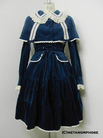 morphose temps de fille極美品、別珍OP＋ケープ Velveteen Long OP with Cape (2003) by Metamorphose Temps de Fille