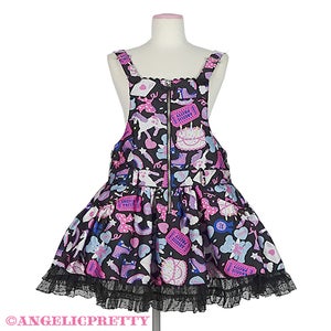 【即購入可】Angelic Pretty Girly Sticker サロペ Girly Sticker Salopette by Angelic Pretty
