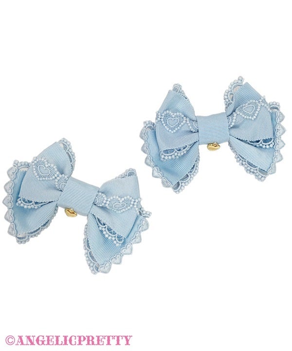 Dolce Heart Ribbon Clip Set by Angelic Pretty