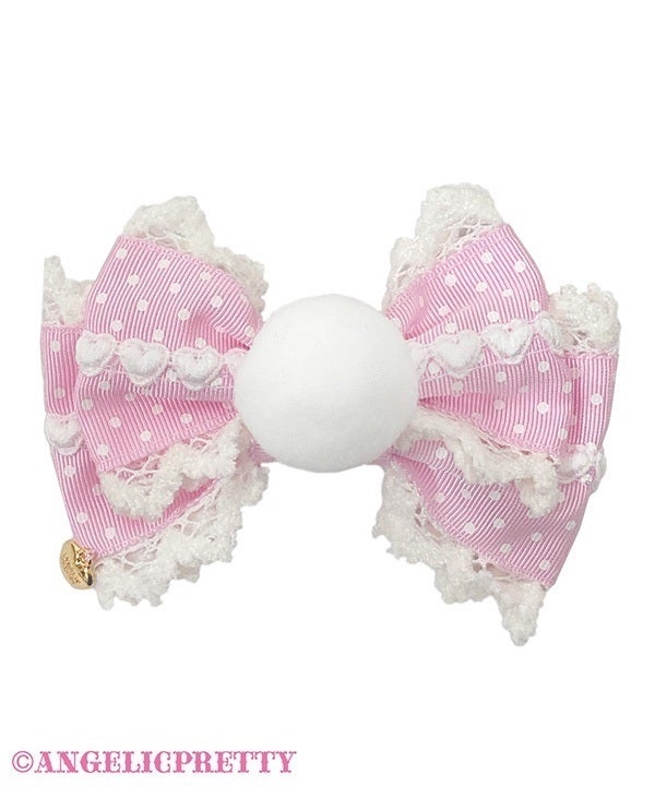 Fluffy Dot Ribbon Clip Set by Angelic Pretty