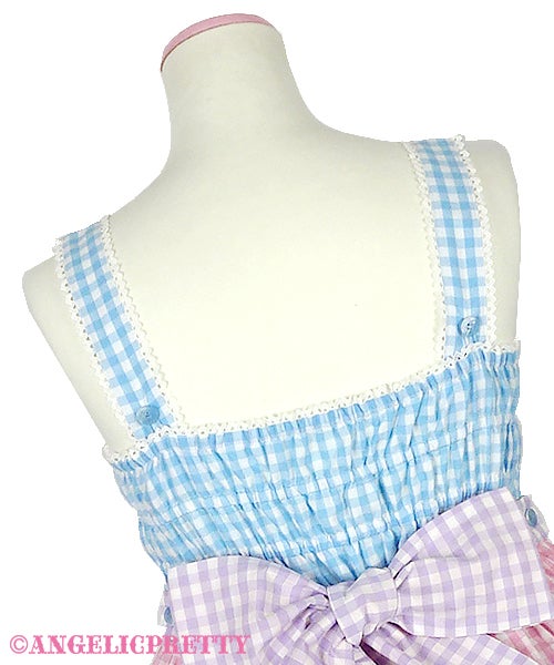 Gingham Color Scheme Shoulder Ribbon JSK (2022) by Angelic Pretty