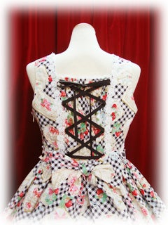 Strawberry Letters Print Hem Scallop JSK by Baby, the Stars Shine