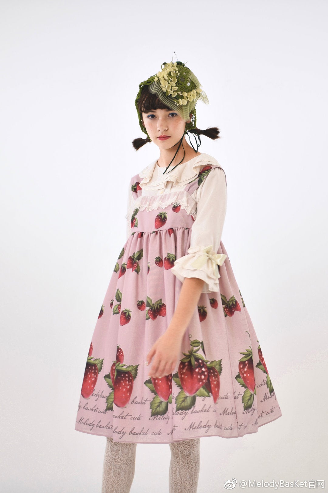 Natural Strawberry Lace JSK by Melody BasKet