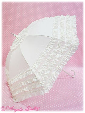 Angelic Pretty フリルミルフィーユアンブレラ ホワイト Frill Millefeuille Umbrella (2013) by Angelic Pretty