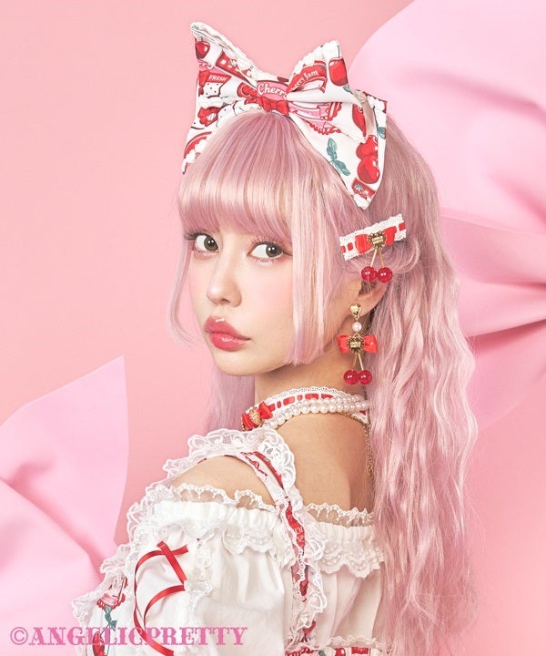 Angelic Pretty Cherry Jam Labelカチューシャ　シロ Cherry Jam Label Head Bow by Angelic Pretty
