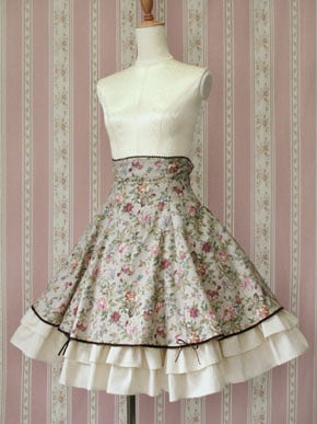 Victorian maiden ローズ柄スカート Antique Rose Skirt by Victorian Maiden