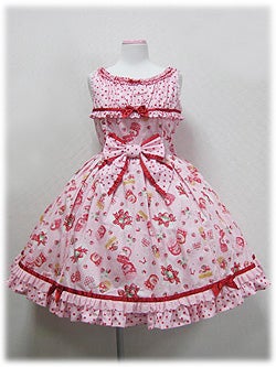 値下 AngelicPretty スイートジャム Sweet Jam 赤×ピンク Sweet Jam Sundress by Angelic Pretty