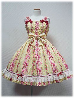 Sweet Ribbon Strawberry Shirring JSK by Angelic Pretty