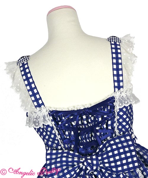 Hummingギンガムジャンパースカート Humming Gingham JSK by Angelic Pretty