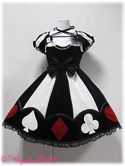 Angelic pretty✦マリオネットオーバーニー✦黒×白 Marionette Girl OP by Angelic Pretty