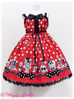 アンジェリックプリティFantasic Dolly jsk ⭐︎赤 Fantastic Dolly High Waist JSK by Angelic Pretty