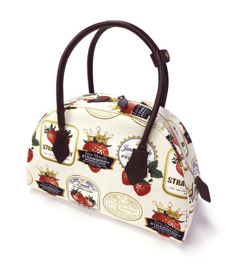 Strawberry Label Boston Bag by Jane Marple