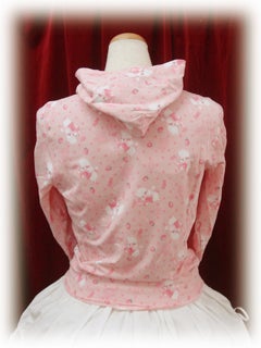 キャンディプードルちゃん プリントパーカー白×ピンクBABY,THE STARS Candy-chan Poodle Print Parka by Baby, the Stars Shine Bright