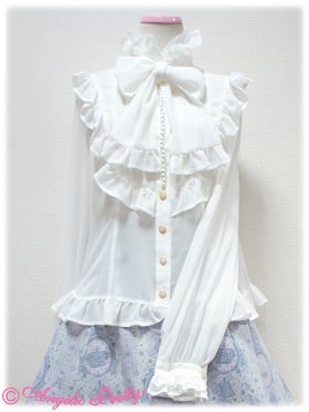 Chiffon Standing Collar Bow Tie Blouse by Angelic Pretty