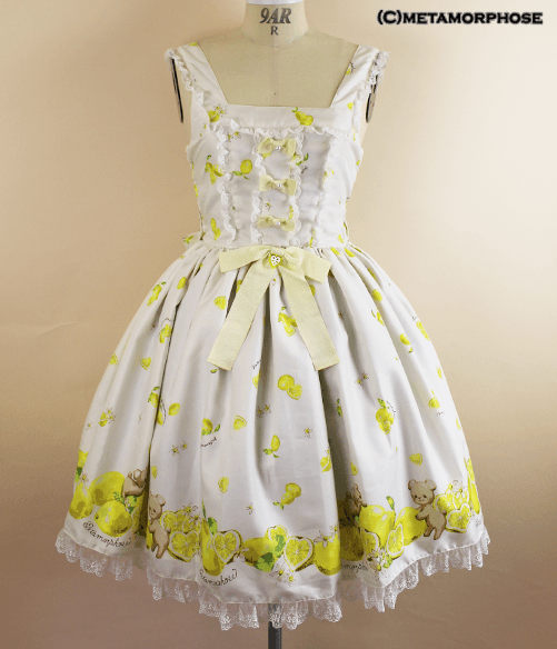 Dreaming heart♡Lemon Ribbon Shirred JSK (Mini-length) by