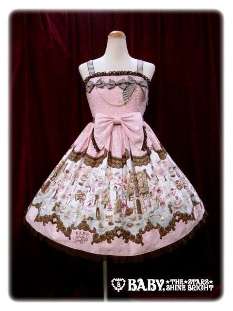 【超美品】BABY Sweets Hexenhaus柄リボンJSK ミント ロリ Welcome to the Sweets Hexenhaus ♪ Pearl JSK by Baby, the Stars