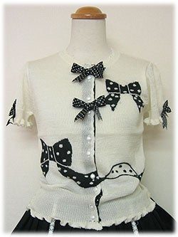 Polka Dot Ribbon Cardigan by Angelic Pretty
