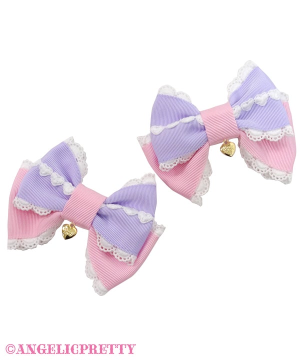 Heart Lace Color Combination Ribbon Clip Set by Angelic Pretty