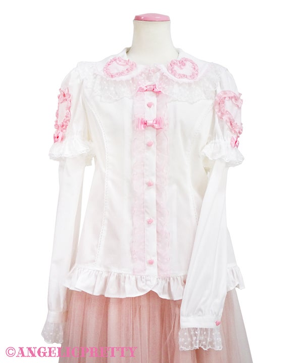 Frill Heart Sleeve Blouse by Angelic Pretty