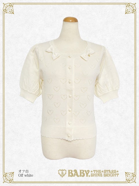 Lovely Heart五分袖カーディガン/ベイビーザスターズシャインブライト Heart♥Heart Half Sleeve Cardigan by Baby, the Stars Shine Bright