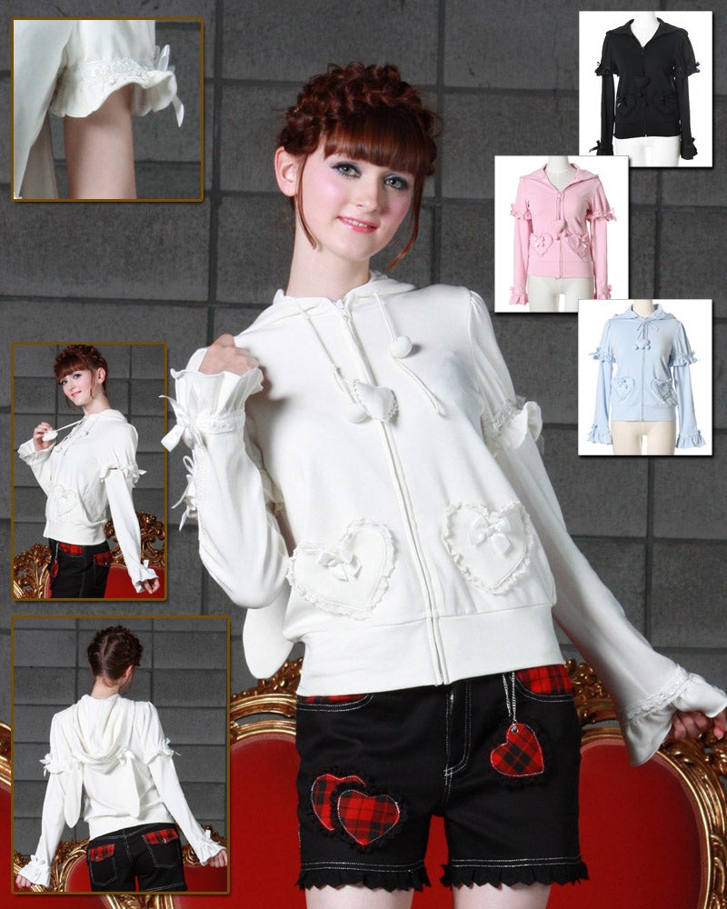 Heart Pocket Bunny Parka (L238) by Bodyline