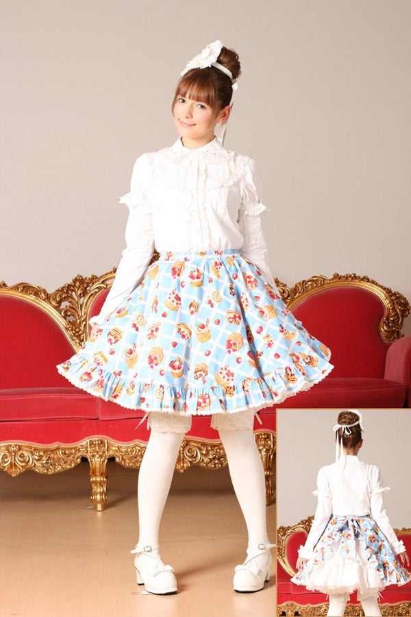 Plaid Cake Print Skirt (g143-g145) by Bodyline