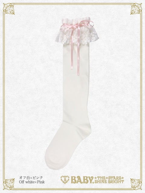 ベイビーザスターズシャインブライト　ソックス Ribbon Lace Knee Socks (2023) by Baby, the Stars Shine Bright