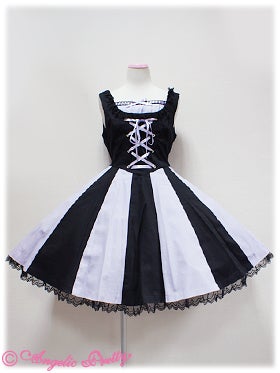 Angelic pretty✦マリオネットオーバーニー✦黒×白 Marionette ☆ Doll JSK by Angelic Pretty