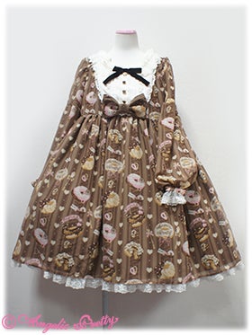 Melty Cream ドーナツオーバーニー　ブラウン Melty Cream Doughnut OP by Angelic Pretty