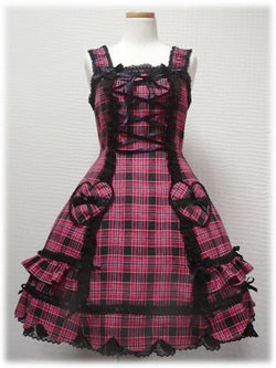 Twinkle Tartan Heart Pocket JSK by Angelic Pretty