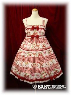 スウィートフルーツア・ラ・モード柄JSK BABY,THE STARS SHIN Sweet Fruit a la Mode Print Macaron JSK by Baby, the Stars Shine