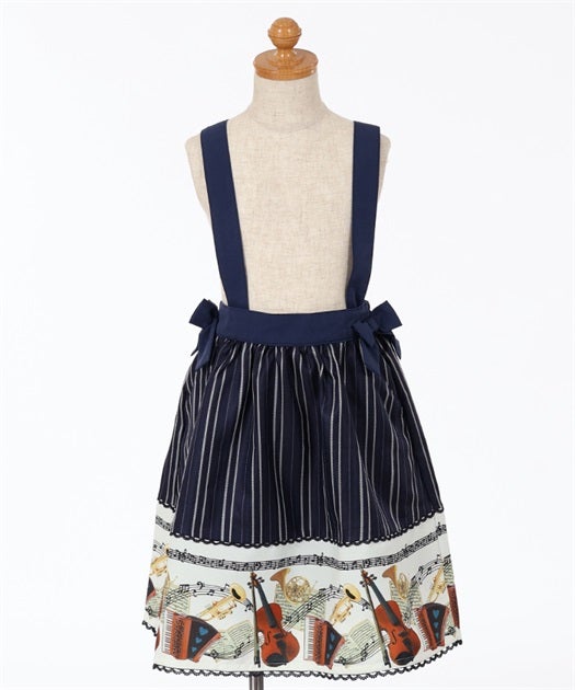 Musical Instrument Panel Pattern Suspender Skirt by Axes Femme