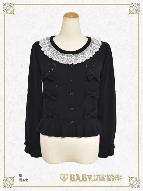 完売Babyうさくみゃちゃんレースのハート＆リボンカーディガン Usakumya Lace Heart and Ribbon Cardigan by Baby, the Stars Shine