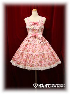 BABY THE STARS SHINE BRIGHT ちびねこブーケ柄スカート Little Kitty Bouquet Tiered JSK by Baby, the Stars Shine Bright