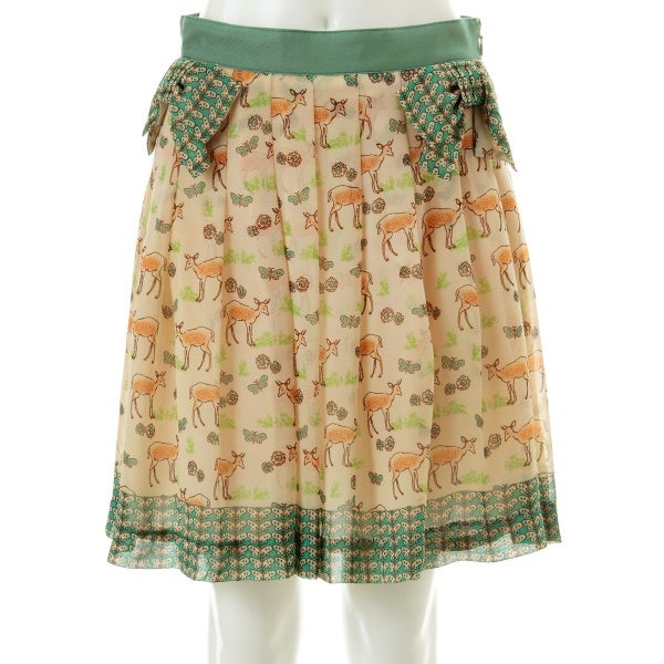 Bambi Print Tuck Skirt by Jane Marple