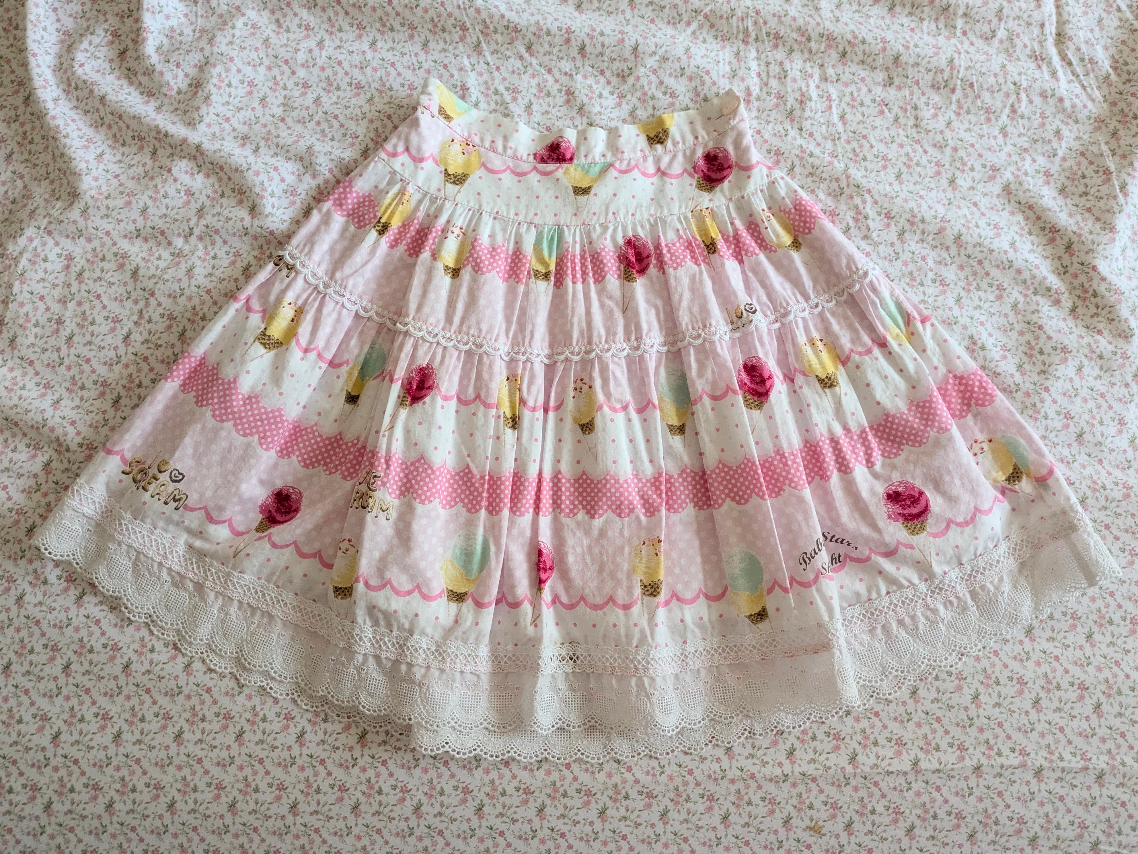 Ice Cream Print Tiered Skirt by Baby, the Stars Shine Bright