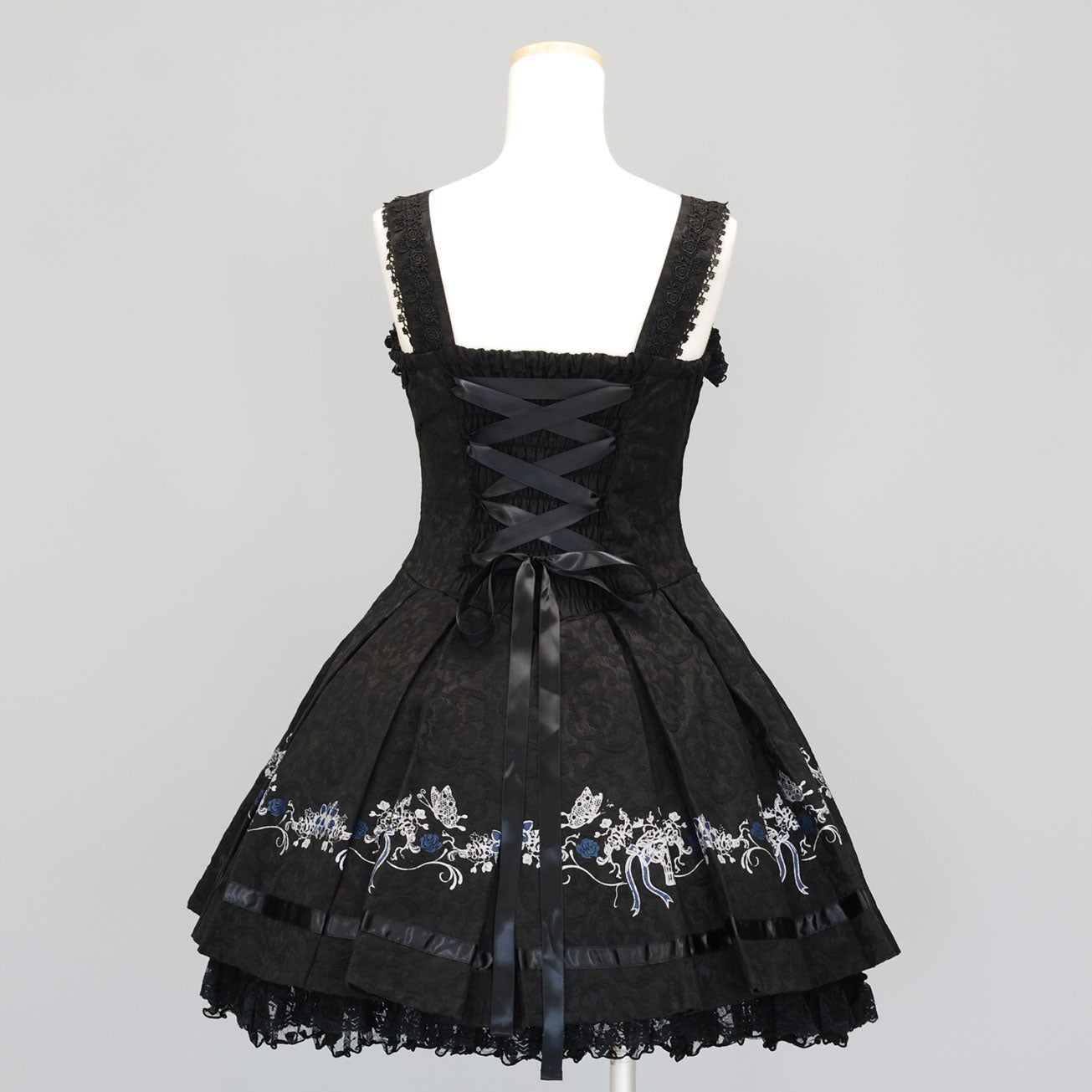 FRILL Butterfly and Rose Pleated JSK by h.NAOTO