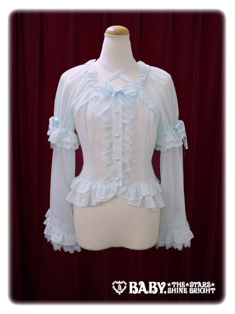 Chiffon Princess Sleeve Back Shirring Blouse by Baby, the Stars