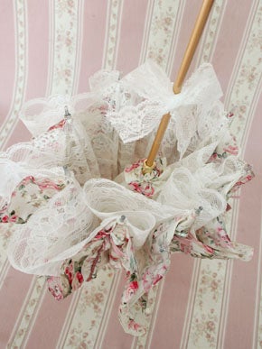 Rococo Bouquet Lace Ribbon Parasol by Victorian Maiden