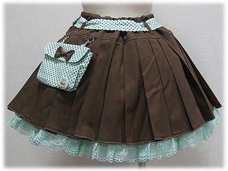 Melty Chocolate Emblem Skirt by Angelic Pretty