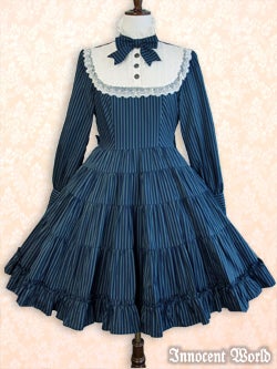 Standing Collar Stripe OP by Innocent World